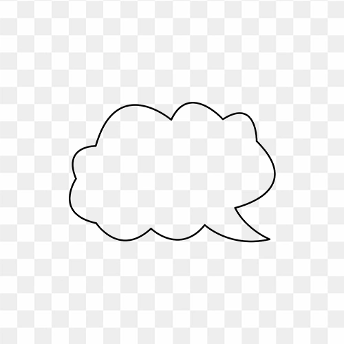Speech Bubble icon hand drawn outline transparent png for free